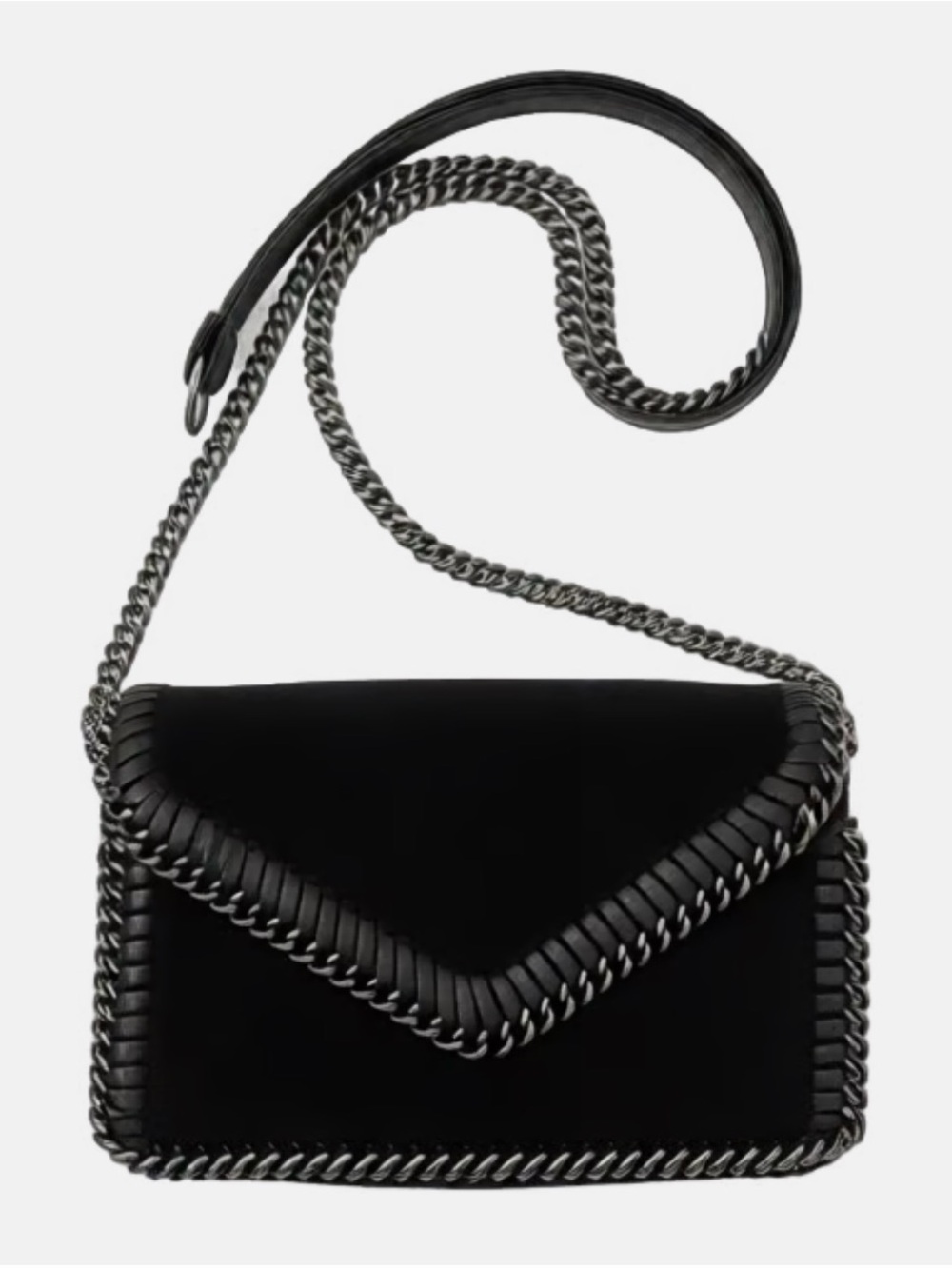 Sondra Roberts Black Chain-Trim Crossbody